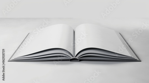 Empty Opened Notebook closeup on white background. Top view diary with clipping path