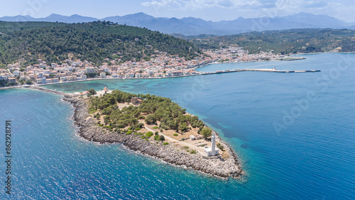 Aerial view of Githio island (Gythio town) in Laconia, Peloponne
 photo