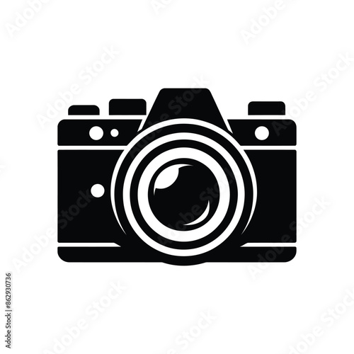 Stylized DSLR Camera Clipart - Essential for Tech and Photography Designs
