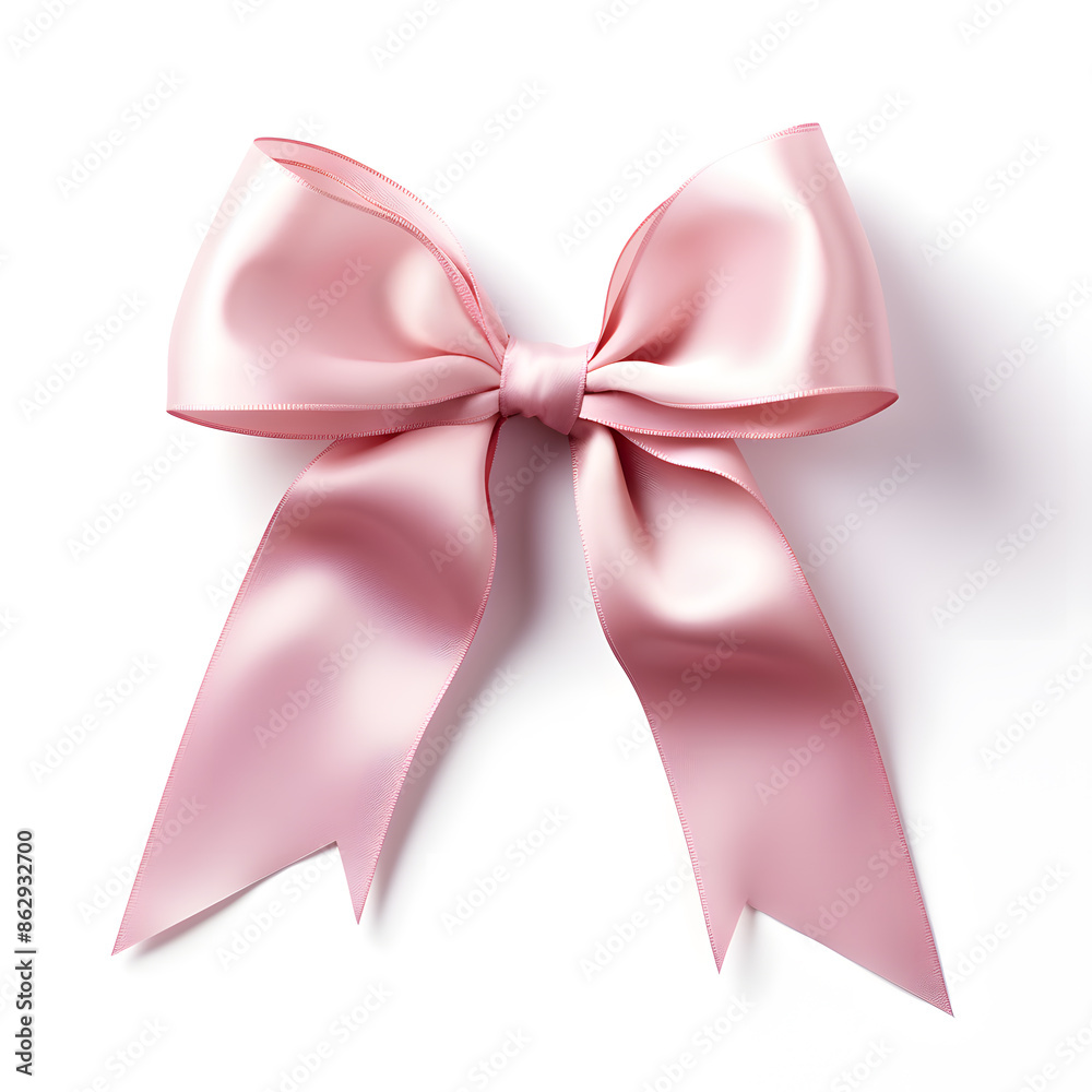Pink silky bow and ribbon isolated on white background Pink silky bow and ribbon isolated on white background