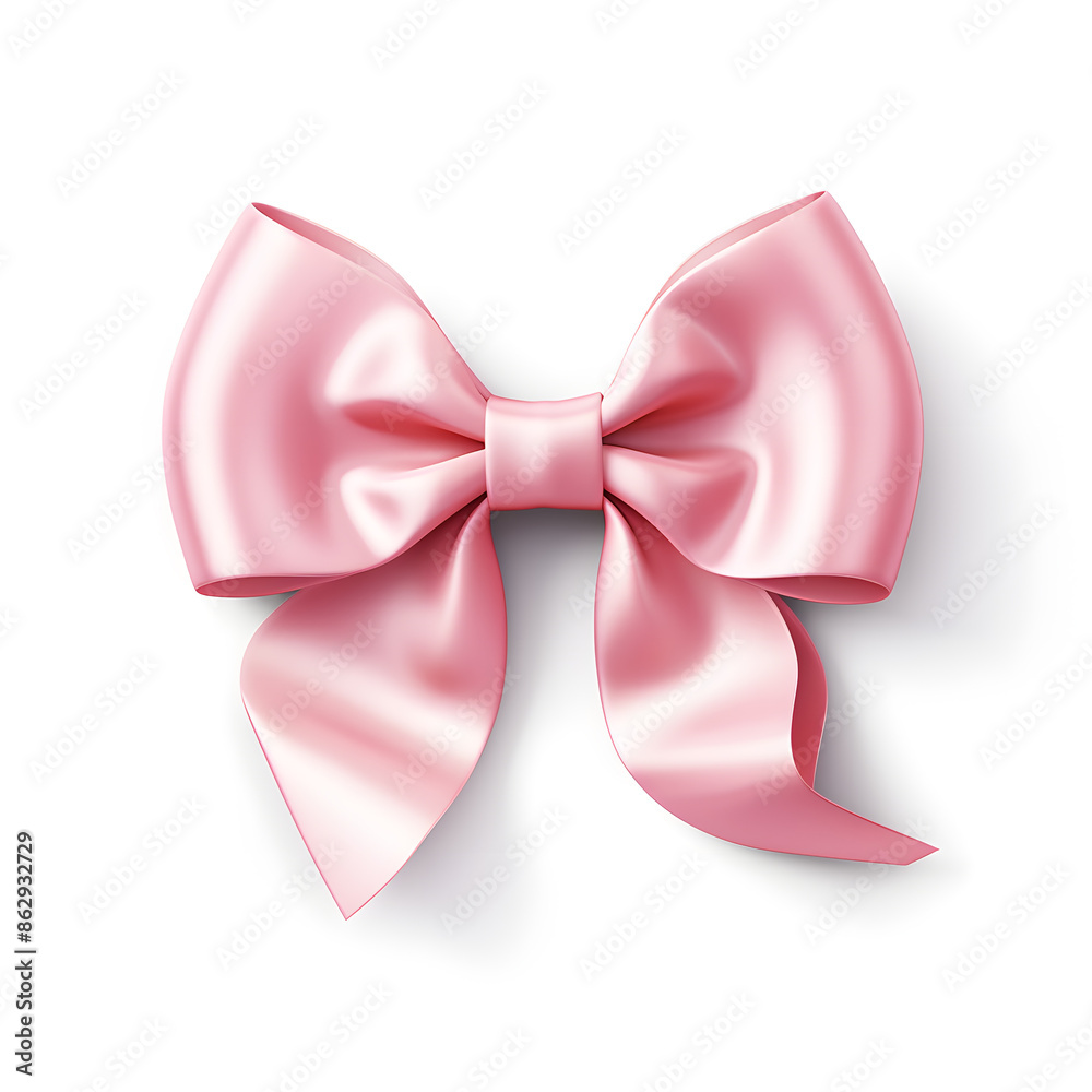 Pink silky bow and ribbon isolated on white background Pink silky bow and ribbon isolated on white background