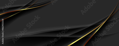 black abstract background with gold lines texture