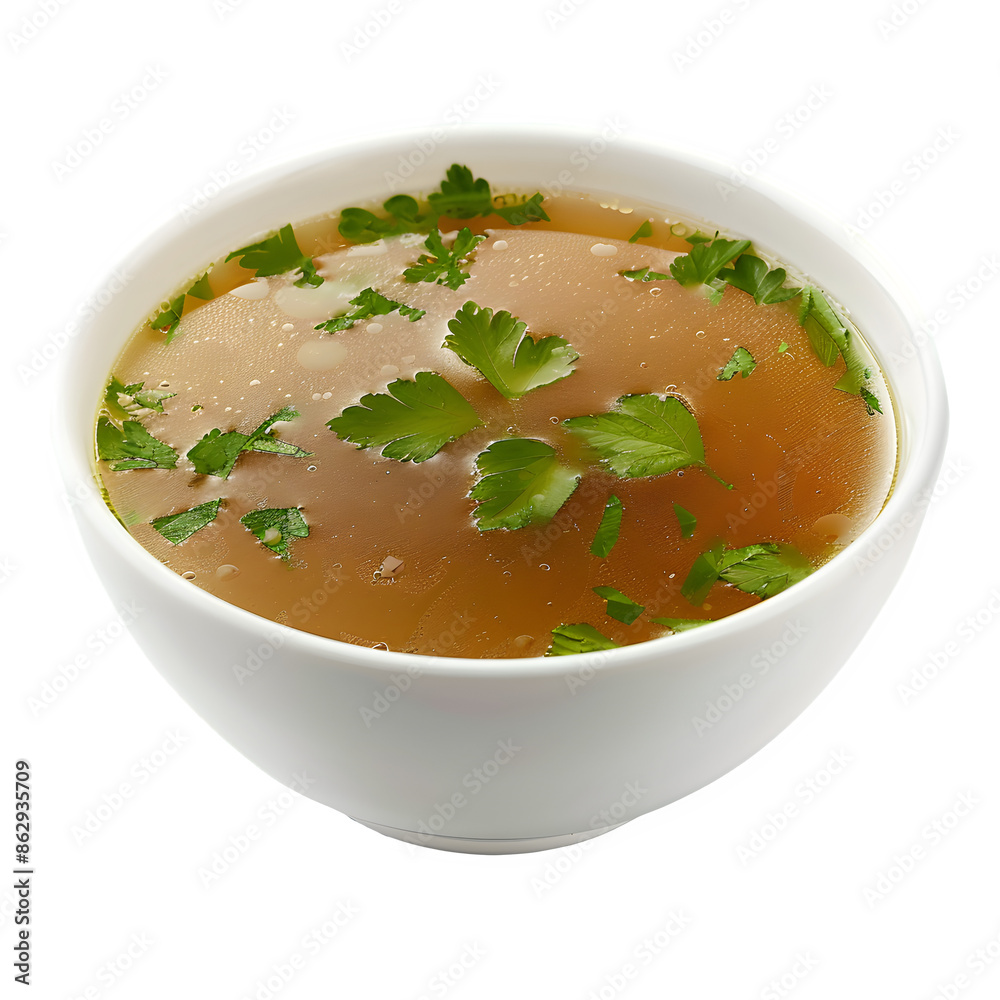 Traditional spanish broth with parsley Traditional spanish broth with parsley