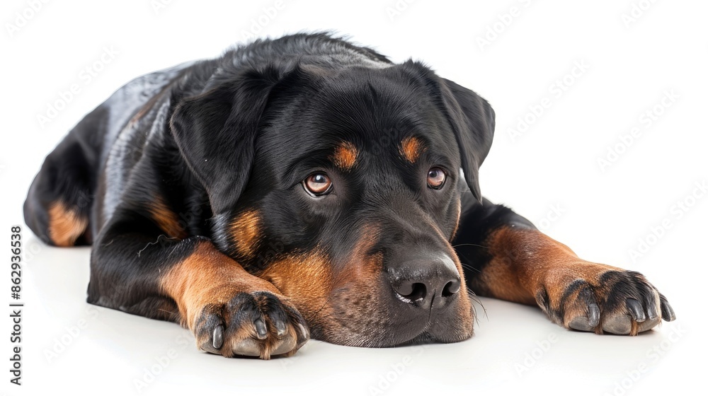 Rottweiler on a White Background Rottweiler on a White Background