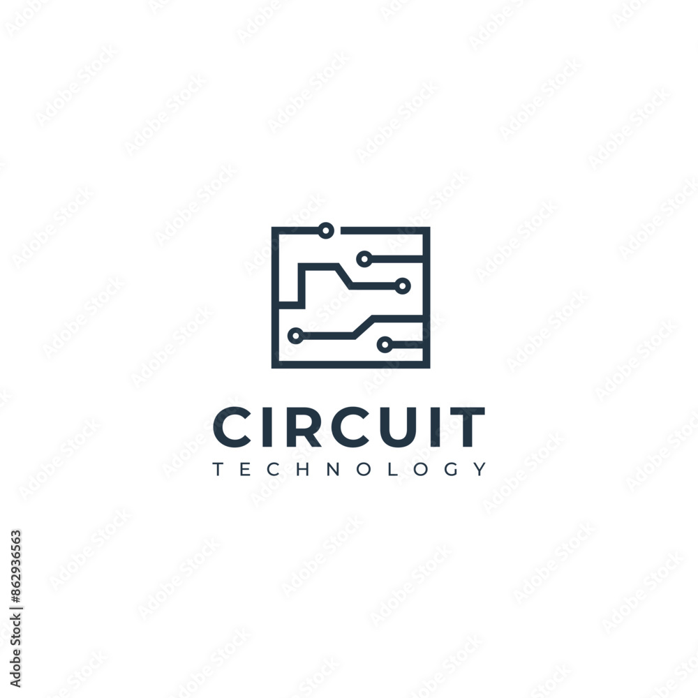 Circuit technology vector logo design. Circuit technology vector logo design.
