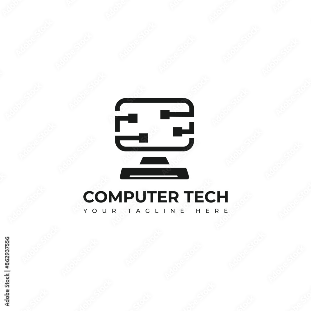 Computer tech logo, Computer logo template, Software development vector logo design. Computer tech logo, Computer logo template, Software development vector logo design.