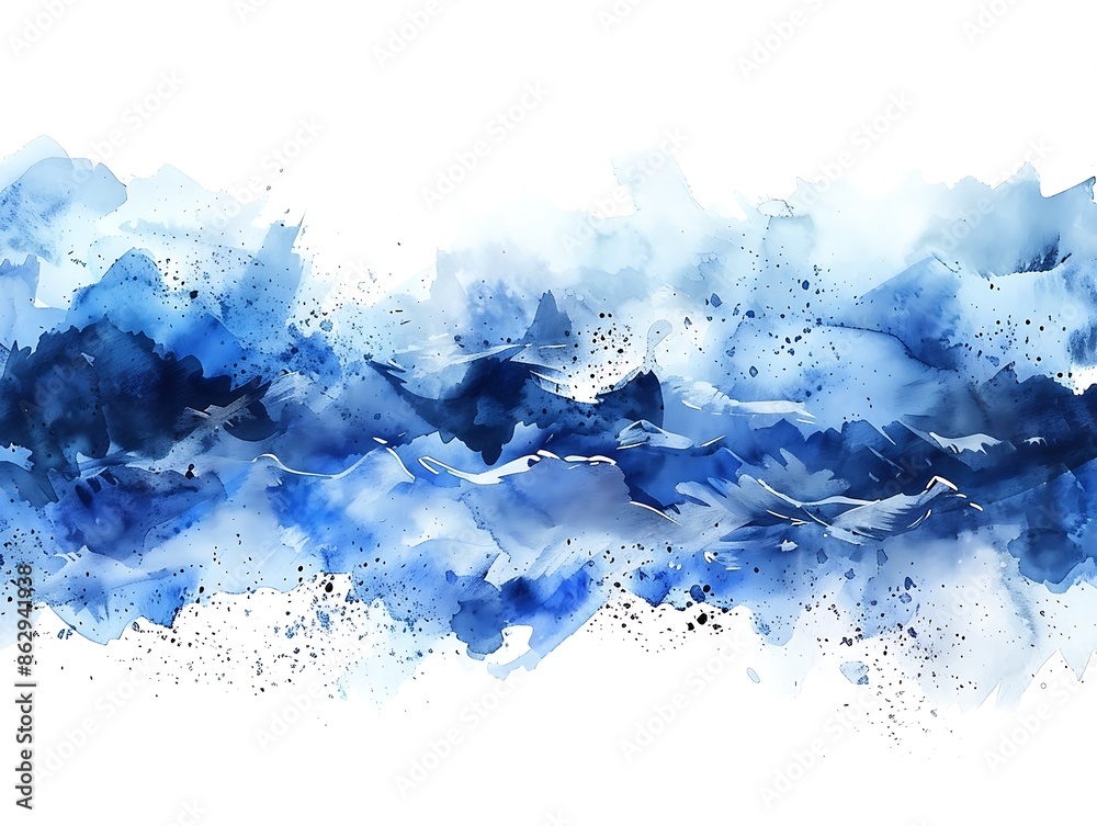 A blue and white watercolor splash A blue and white watercolor splash