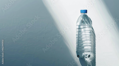 Mineral water glass bottle on white background. unlabeled mockup