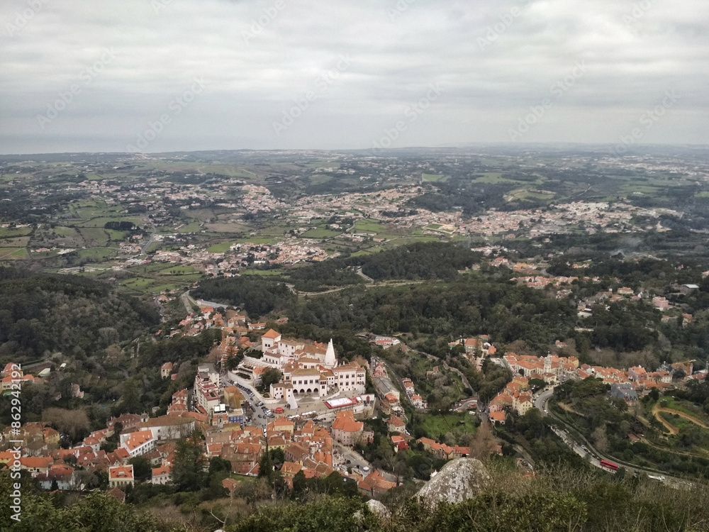 View Of Sintra With National Palace From Above View Of Sintra With National Palace From Above