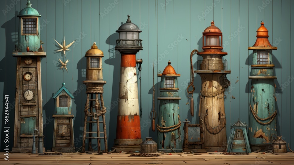 A Collection of Weathered Lighthouses A Collection of Weathered Lighthouses