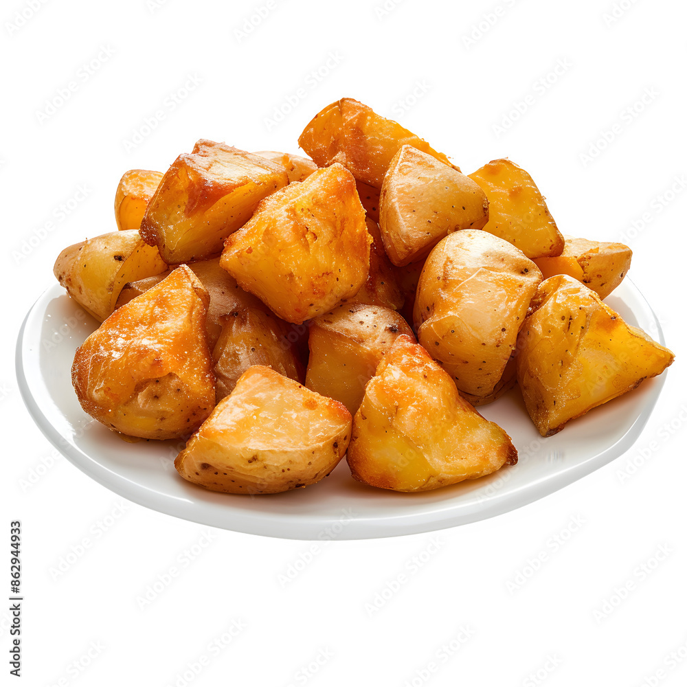 Traditional spanish patatas bravas on transparent background Traditional spanish patatas bravas on transparent background