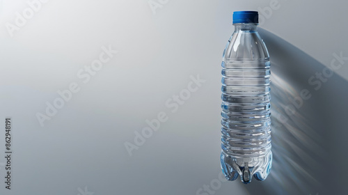Mineral water glass bottle on white background. unlabeled mockup