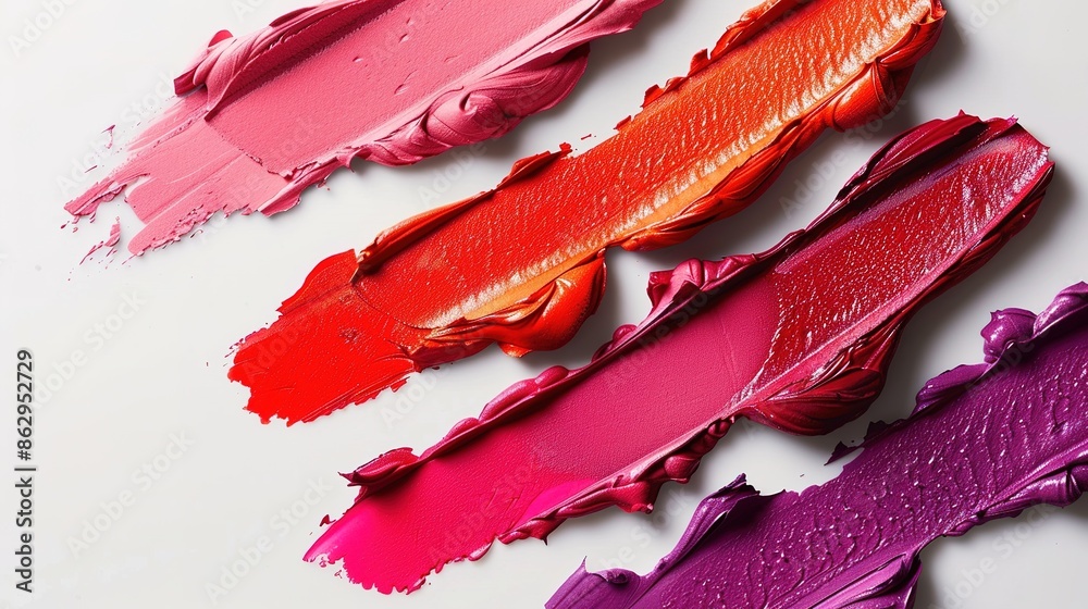 Matte lipstick in bold colors with white background