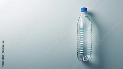 Mineral water glass bottle on white background. unlabeled mockup