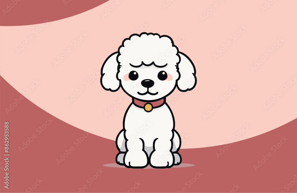 Premium dog vector, cute cartoon, poodle, dog mascot with tongue Premium dog vector, cute cartoon, poodle, dog mascot with tongue