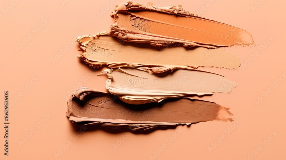 palette of foundation smears in light to dark shade palette of foundation smears in light to dark shade
