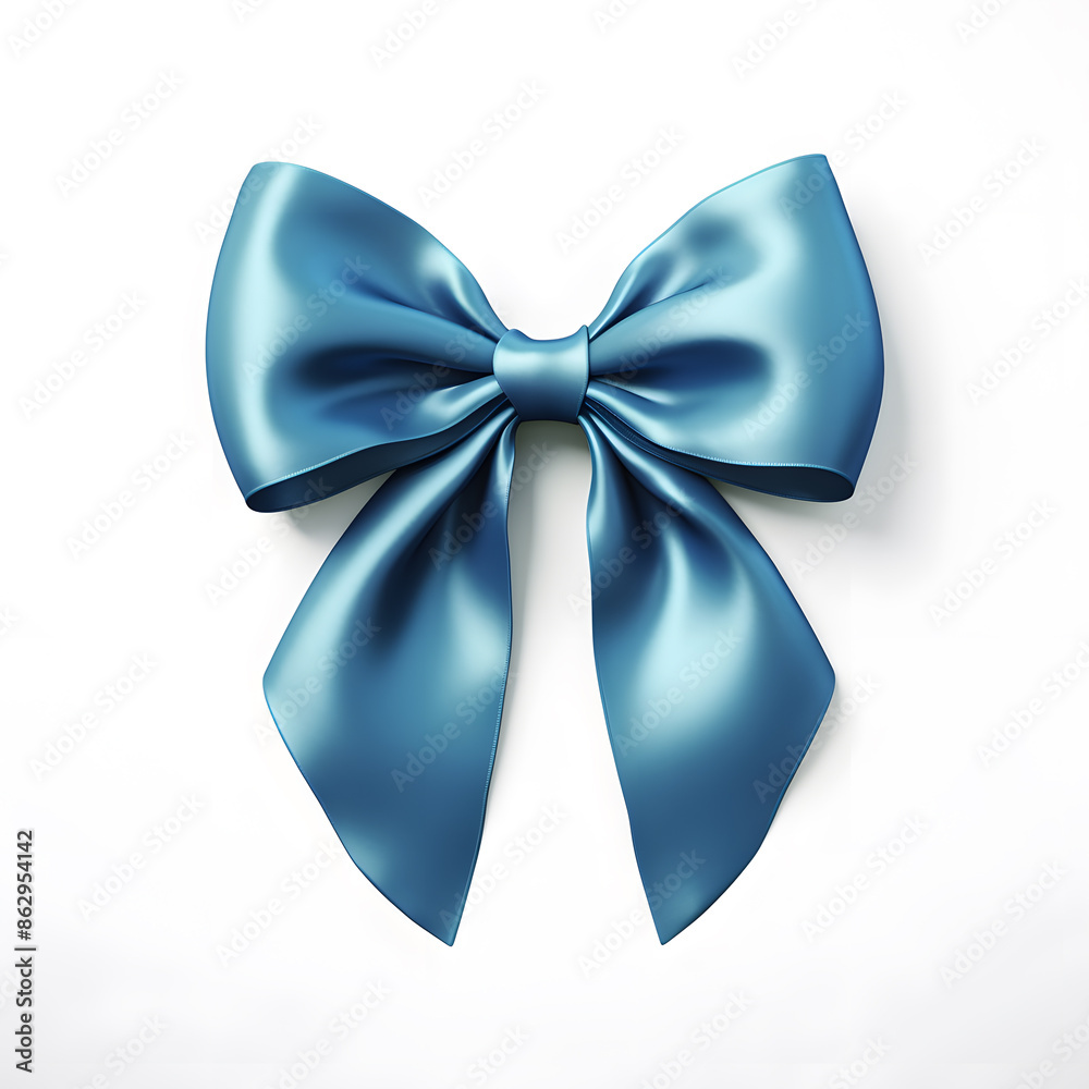 Blue silky bow isolated on white background Blue silky bow isolated on white background