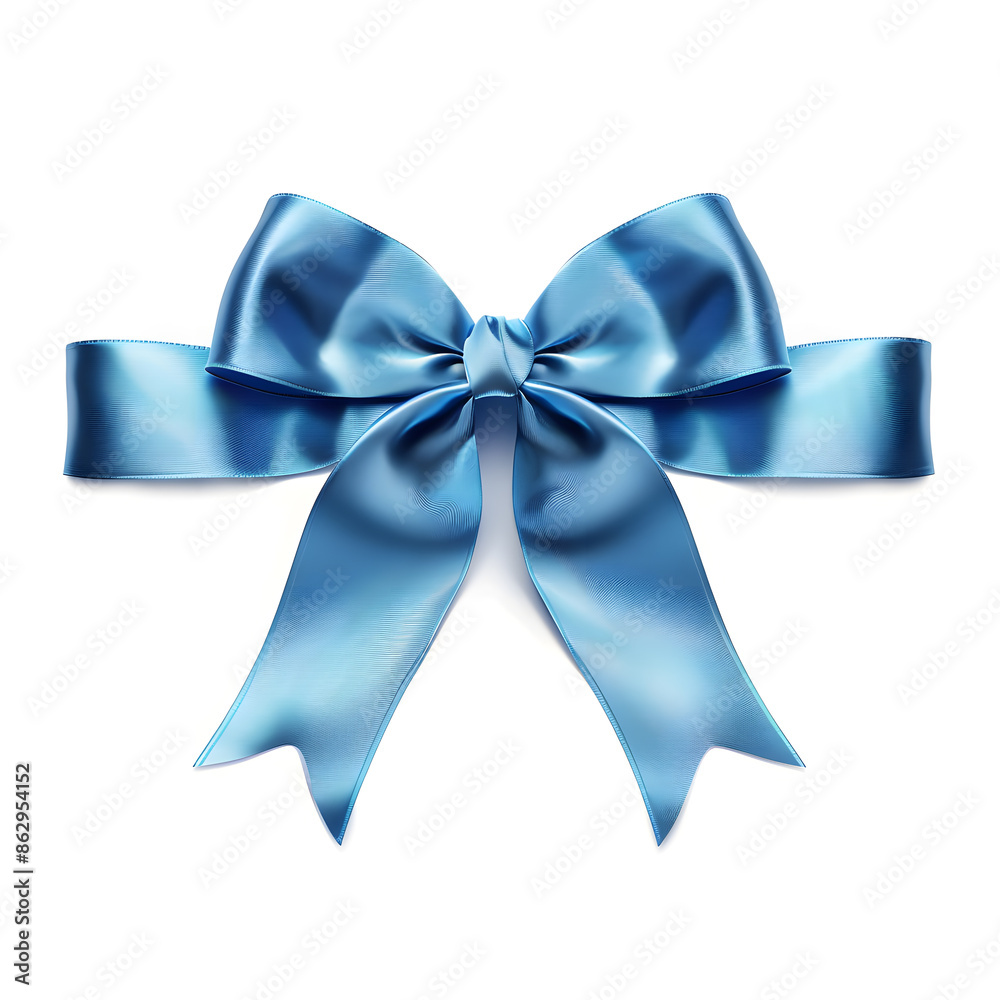 Blue silky bow isolated on white background Blue silky bow isolated on white background