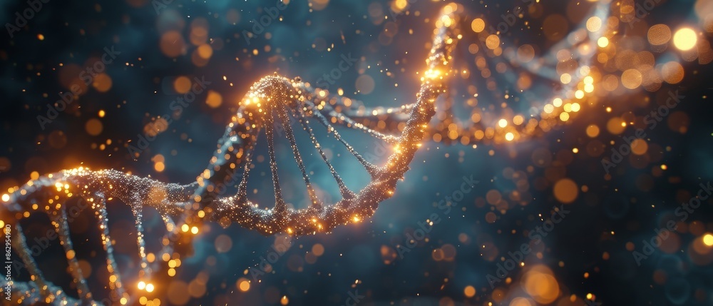 Glowing DNA helix in abstract background. Glowing DNA helix in abstract background.