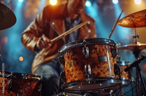 Musician Playing Acoustic Guitar During Festive Performance