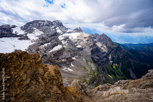 Colorful landscape at 3000m on the moutains and snowed panorama © Enrique