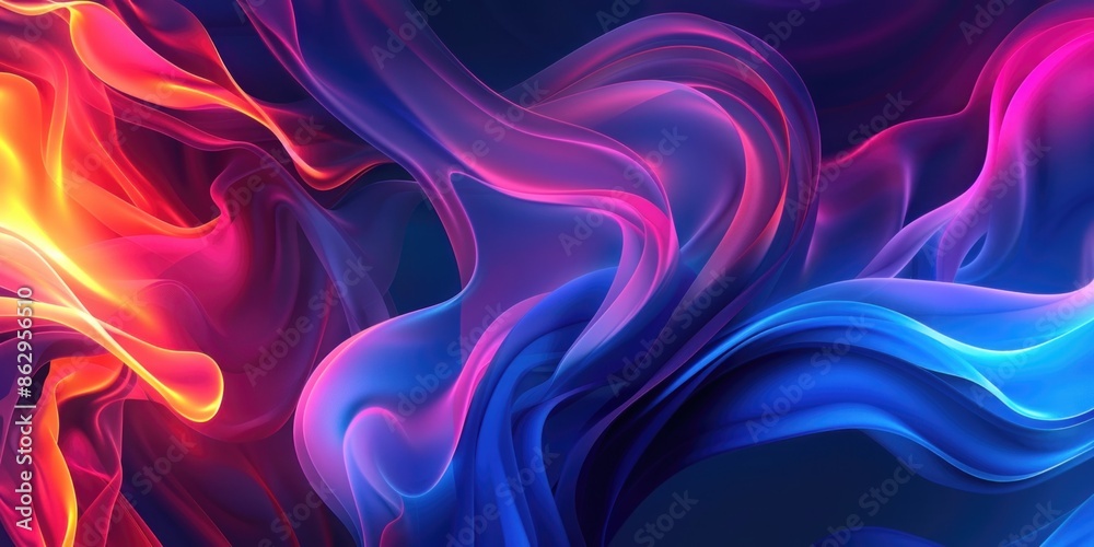 Obraz premium Vibrant abstract banner with colorful flowing patterns abstract background copy space concept of art creativity