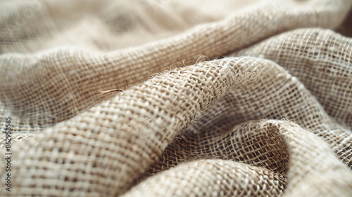 Close-up of the texture of the light fabric.