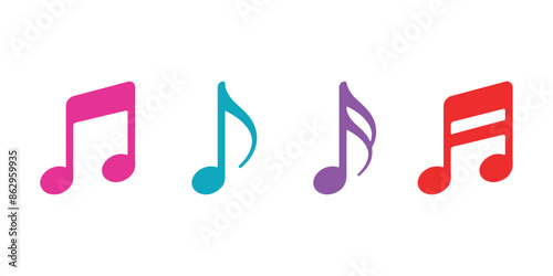 Music notes icon set. Music notes symbol. Musical key signs. Seamless pattern of musical notes icon in black over white.
