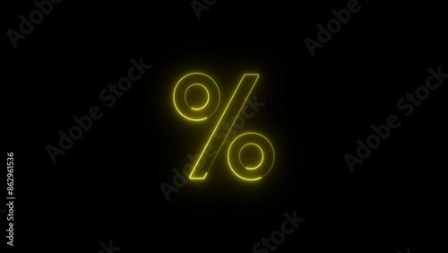 Abstract Neon Letter Text Business Presentence Icon Animation on Black Background 4k video .	 photo