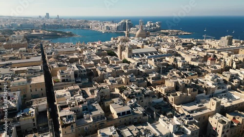 Aerial drone view of Valletta - capital of Malta
