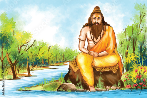 Happy guru Purnima Indian festival card background