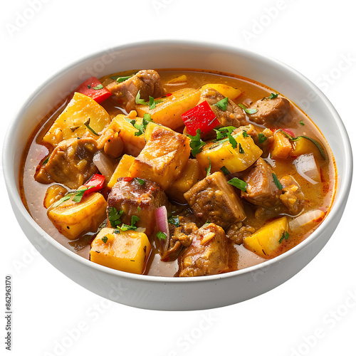 Traditional colombian stew on transparent background