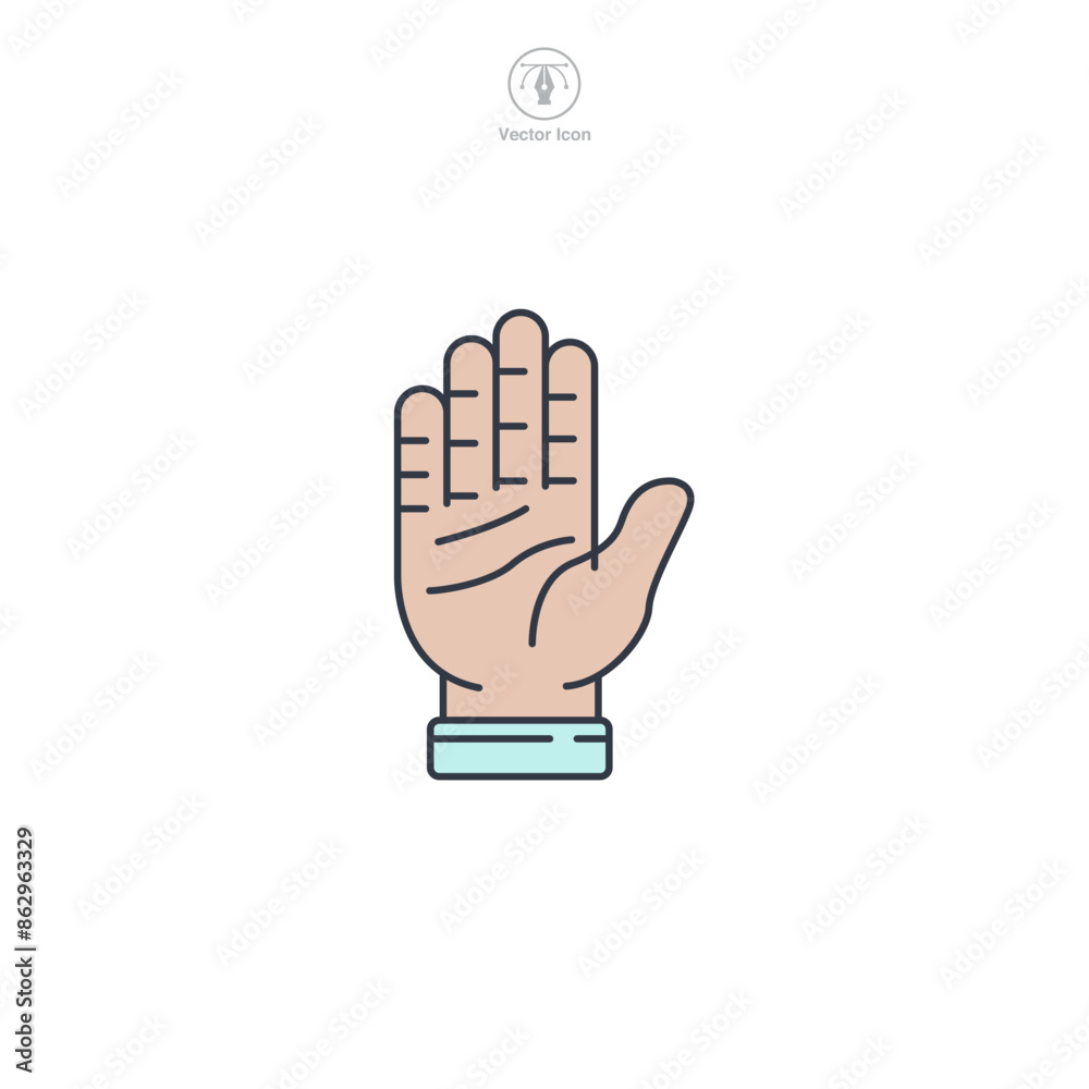 Gloved Hand Icon symbol vector illustration isolated on white background Gloved Hand Icon symbol vector illustration isolated on white background