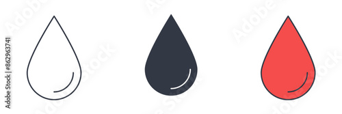 Blood Drop Icon symbol vector illustration isolated on white background