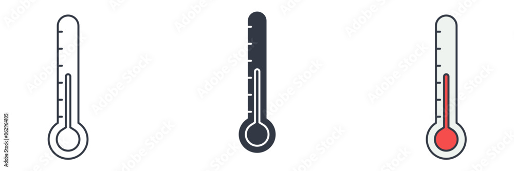 Thermometer Icon symbol vector illustration isolated on white background Thermometer Icon symbol vector illustration isolated on white background