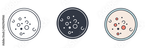 Petri Dish Icon symbol vector illustration isolated on white background