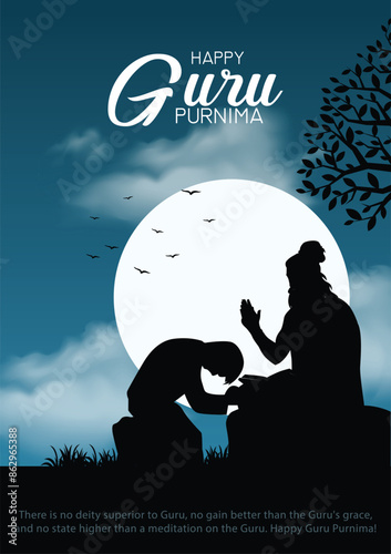 Happy Guru Purnima Religious Holiday Festival Celebration in India