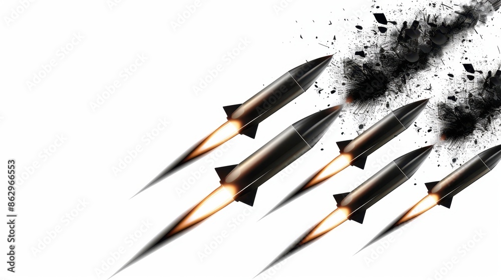 Missiles on a White Background Missiles on a White Background