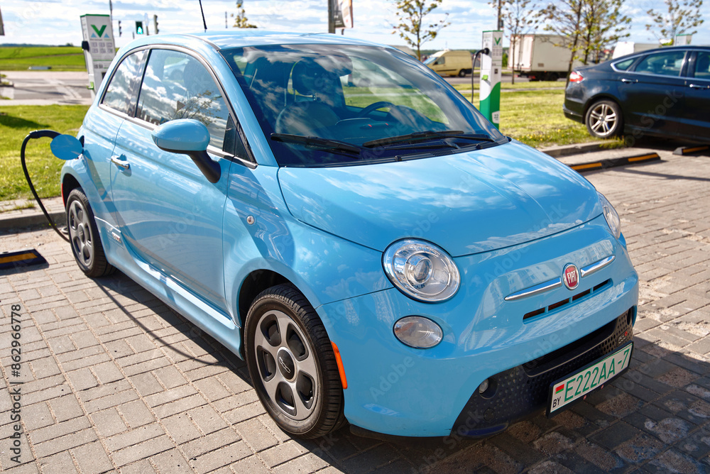 Surprising Fiat 500 Sky Blue Photos
