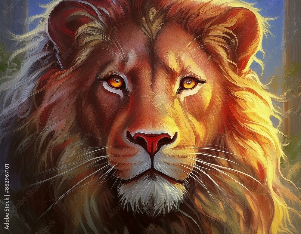 Fototapeta premium portrait d'un lion