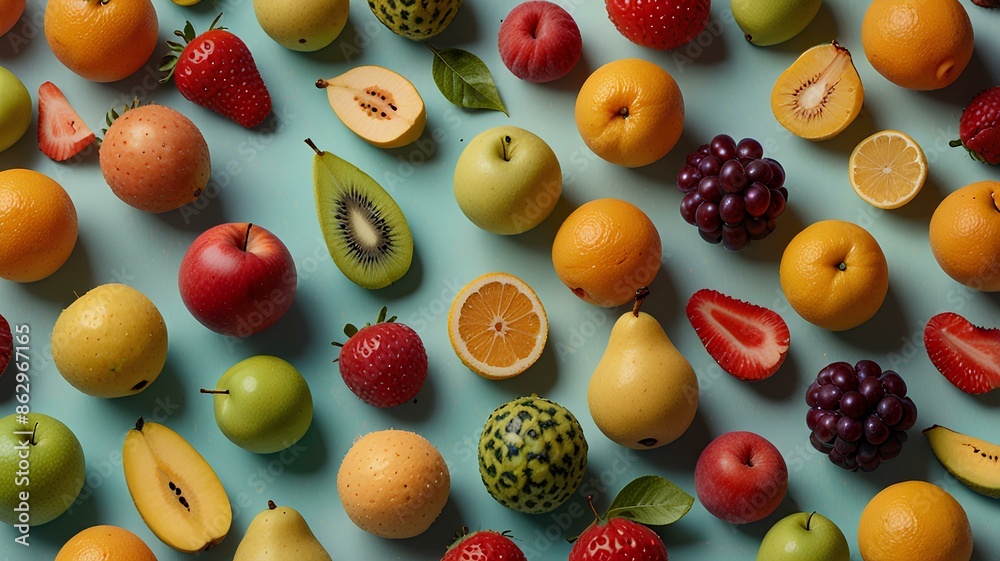 cute Little fruits patterns with pastel colors, light background. cute Little fruits patterns with pastel colors, light background.