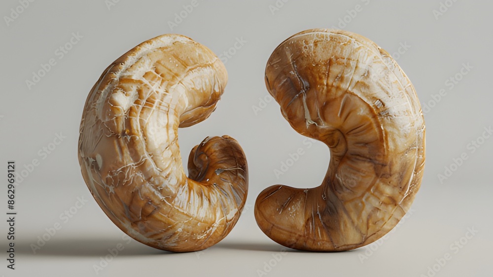 Cashew nut on a bright background. Cashew nut on a bright background.