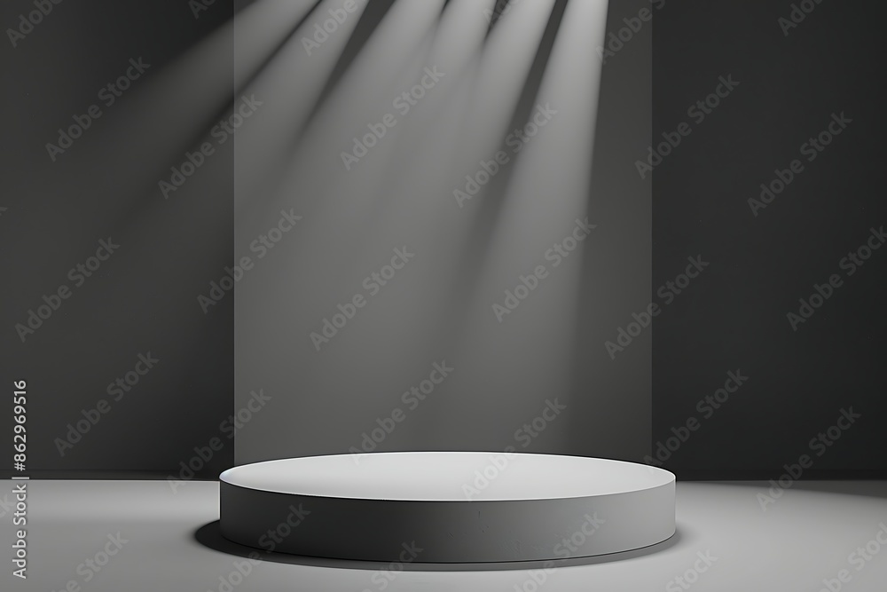 Fototapeta premium 3d render, abstract minimal geometric background, simple forms, podiums