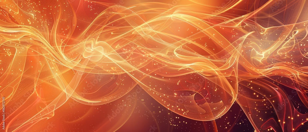 Fototapeta premium vibrant abstract background with flowing lines of red, orange, and yellow light, creating a glowing and shiny texture, perfect for a modern design