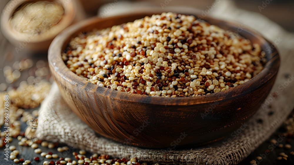 wheat grain on a bright background.