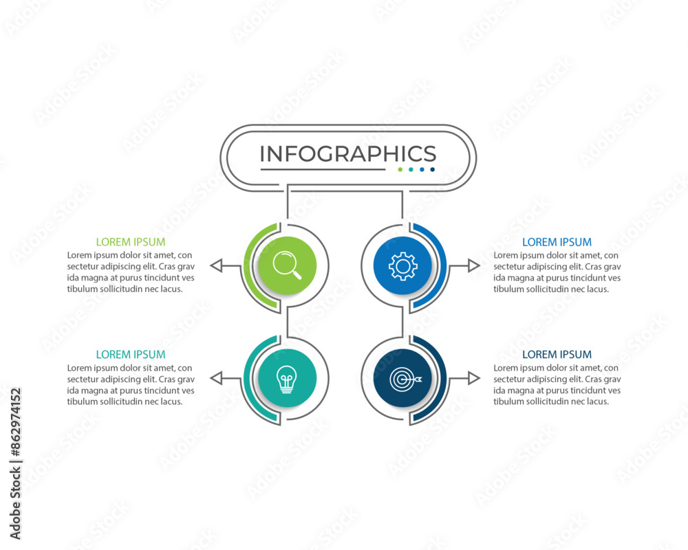 Business infographic template with 4 options or steps. Business infographic template with 4 options or steps.