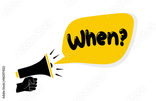 when text on Symbolic speech bubbles and megaphone, business concept