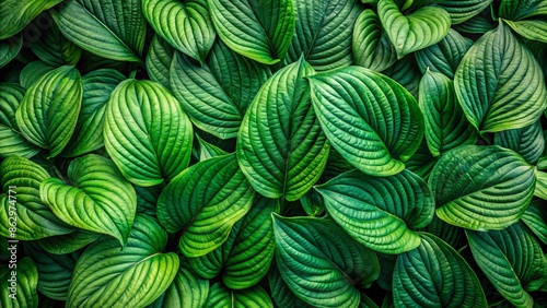 Vibrant green leaves, densely packed, fill the frame, showcasing nature's beauty in a stunning, realistic, and highly detailed close-up leaf background, perfect for wallpapers. photo