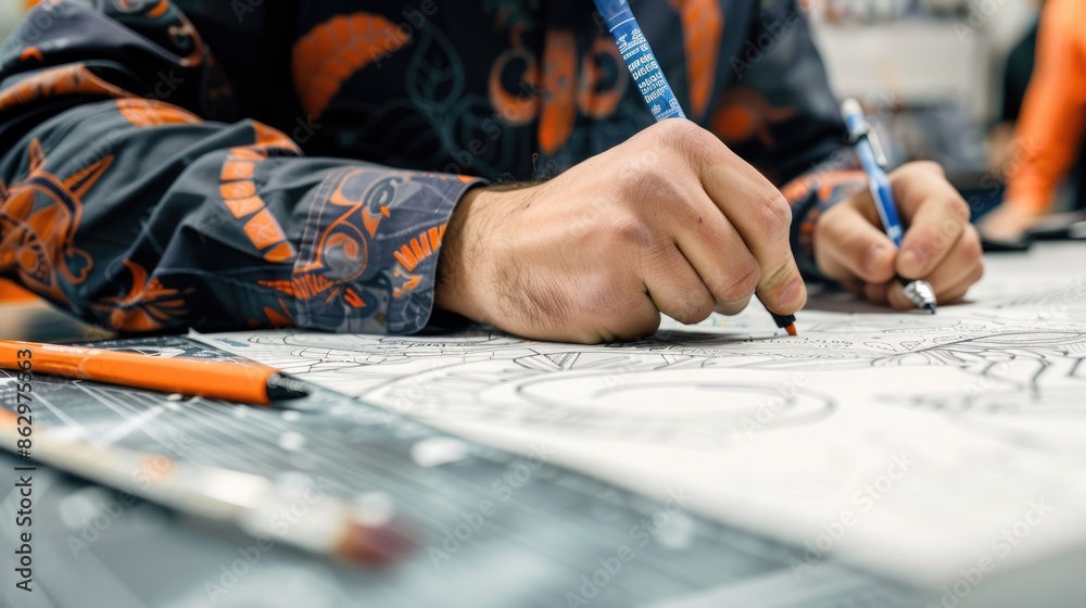 From Concept to Creation: Designer Using Pencil to Sketch a Logo, Showcasing the Artistic Process and Innovation Behind Branding. From Concept to Creation: Designer Using Pencil to Sketch a Logo, Showcasing the Artistic Process and Innovation Behind Branding.