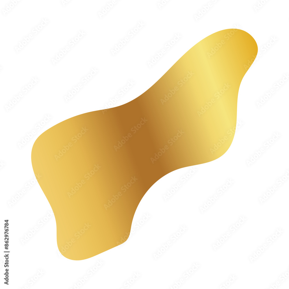 Liquid Fluid Golden Gradient random organic shapes